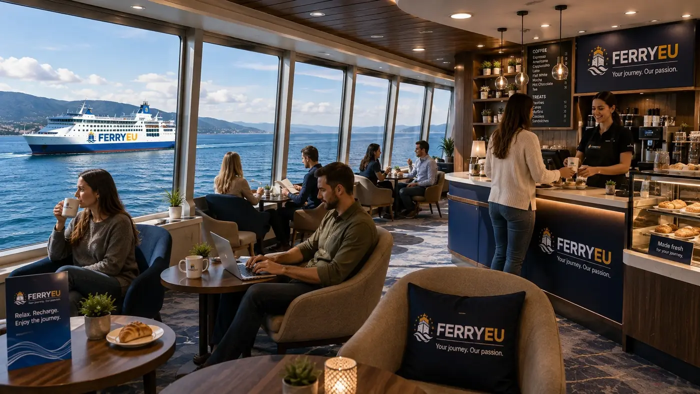 Lounge-caffetteria del traghetto