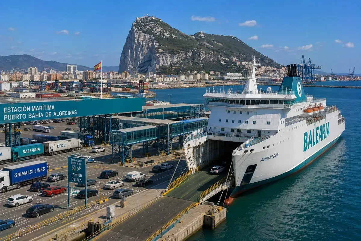 Traghetto e porto sulla rotta Algeciras–Ceuta