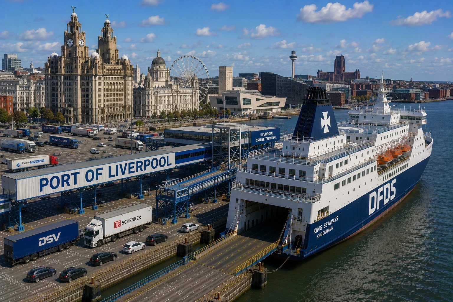 Porto dei traghetti di Liverpool lungomare