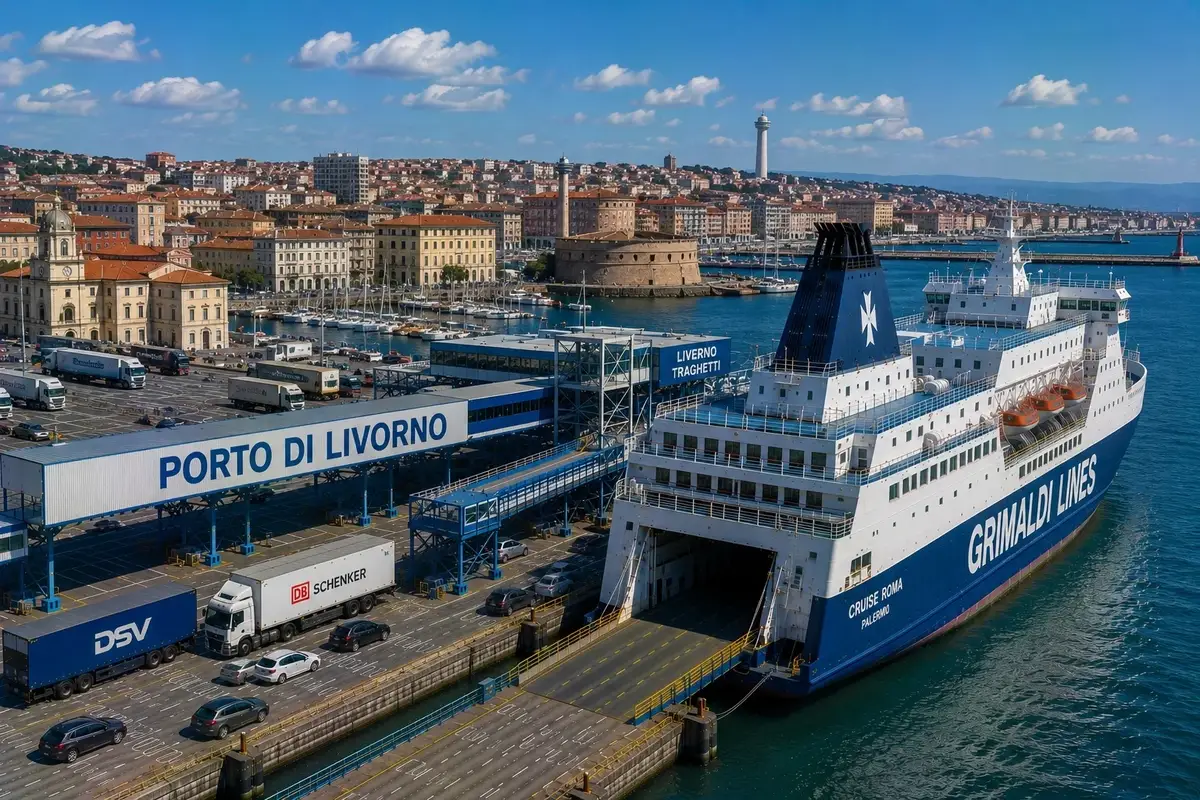 Porto dei traghetti di Livorno in Toscana