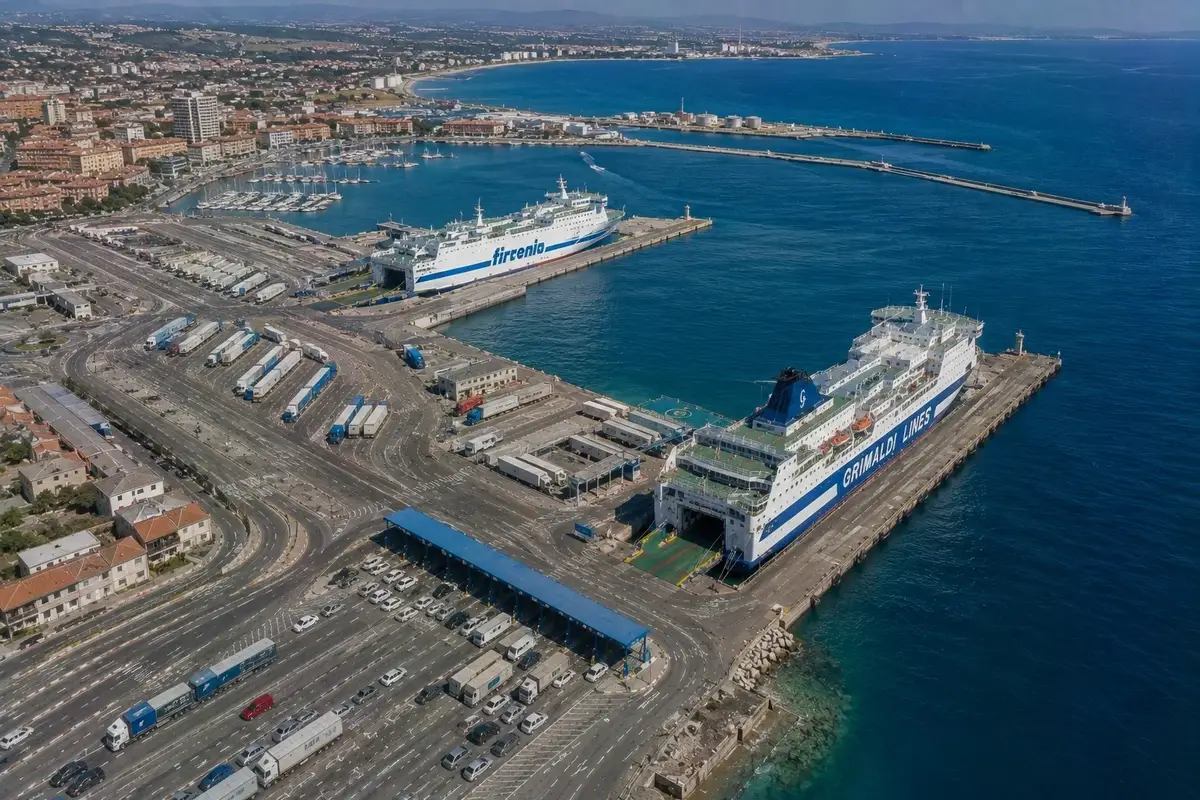 Porto dei traghetti di Porto Torres in Sardegna