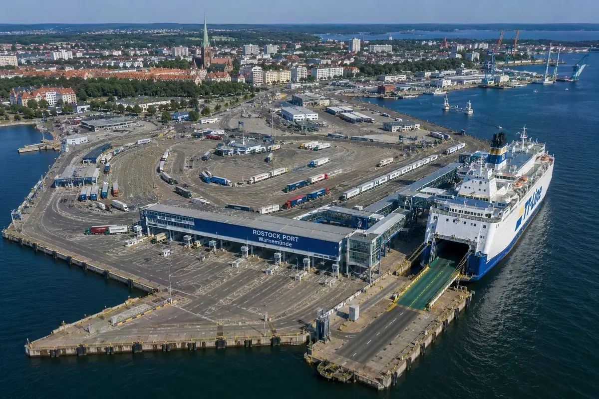 Porto dei traghetti di Rostock in Germania settentrionale