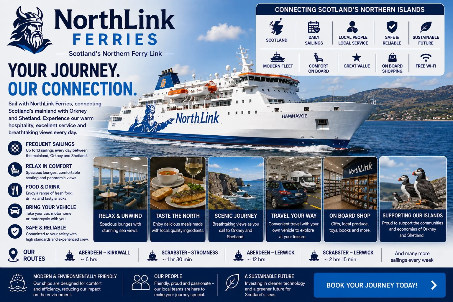 NorthLink Ferries: traghetto, rotte e servizi passeggeri