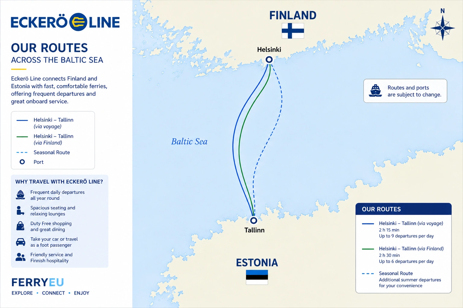 Mappa delle rotte Eckerö Line