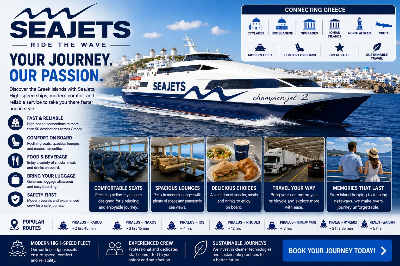 Seajets: traghetto, rotte e servizi passeggeri