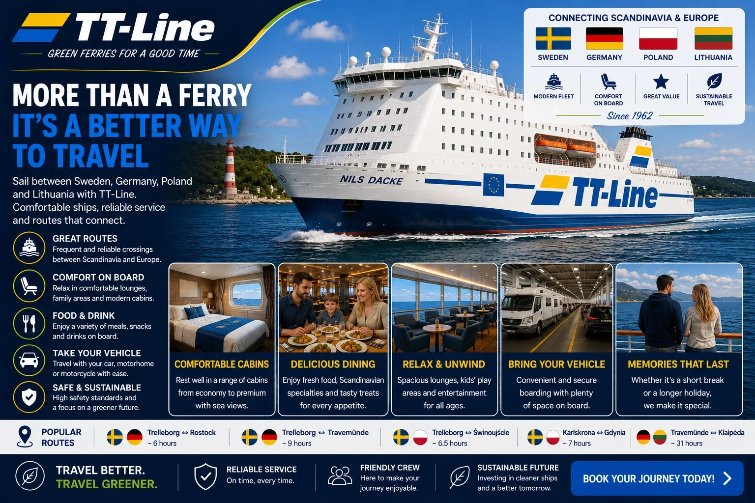 TT-Line: traghetto, rotte e servizi passeggeri
