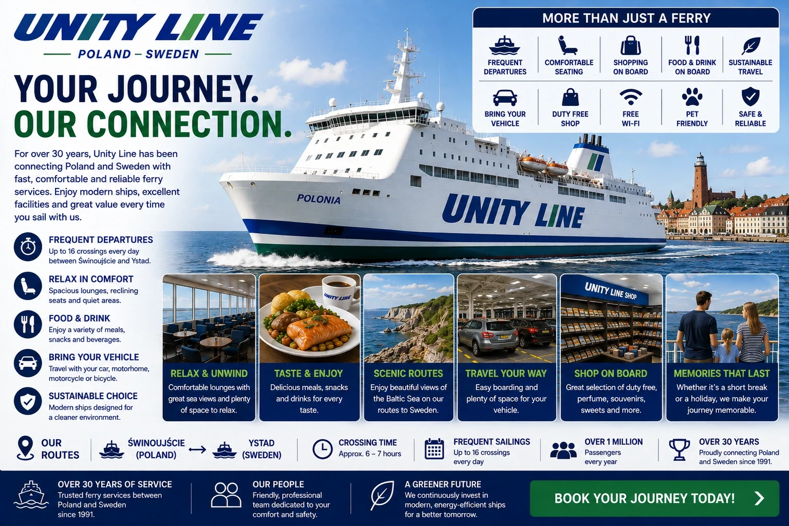Unity Line: traghetto, rotte e servizi passeggeri