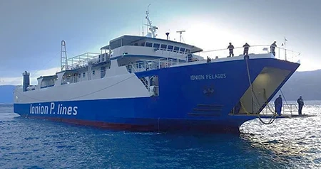 Servizio Ionion P. Lines Sami, Cefalonia–Pisaetos, Itaca: rotta e viaggio in traghetto